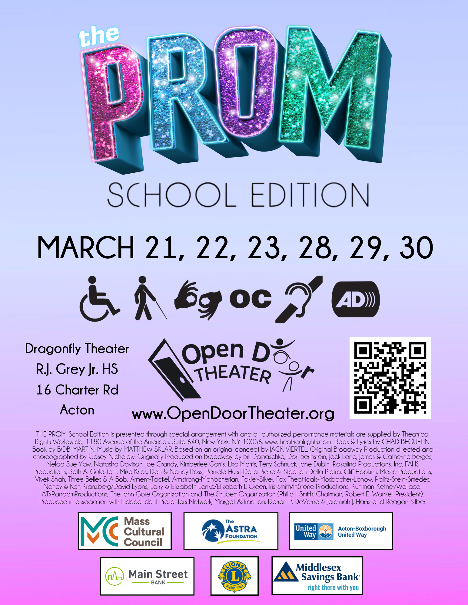 Open Door Theatre Invites You To The Prom!